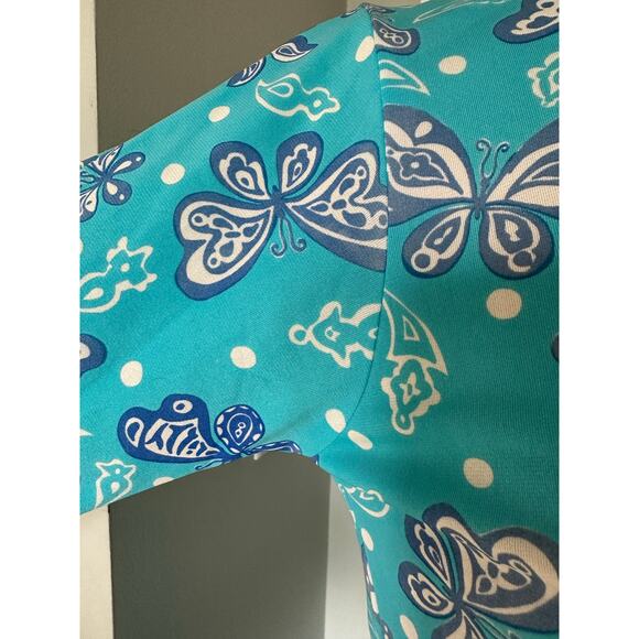Lilly Pulitzer The Lilly Vintage Blue Maxi Dress with Butterflies SzXS/S NO BELT - Picture 6 of 13